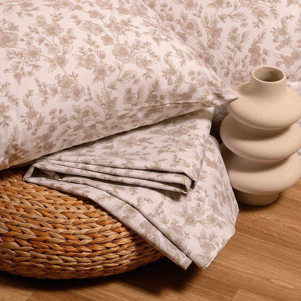Σετ κατωσεντονο amy beige (2 τεμ.) ΜΟΝΟ (Λ) ΚΑΙ ΜΑΞΙΛΑΡΟΘΗΚΗ Ultra line mini 100x200+32