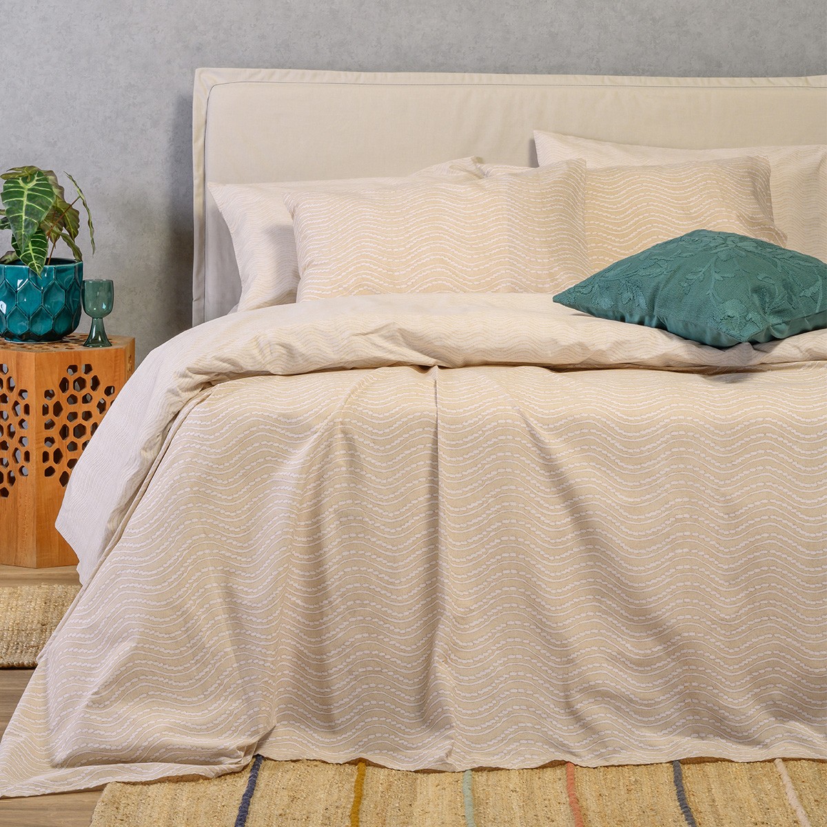 Σετ σεντονια king size maverick beige ultra line (260x270)