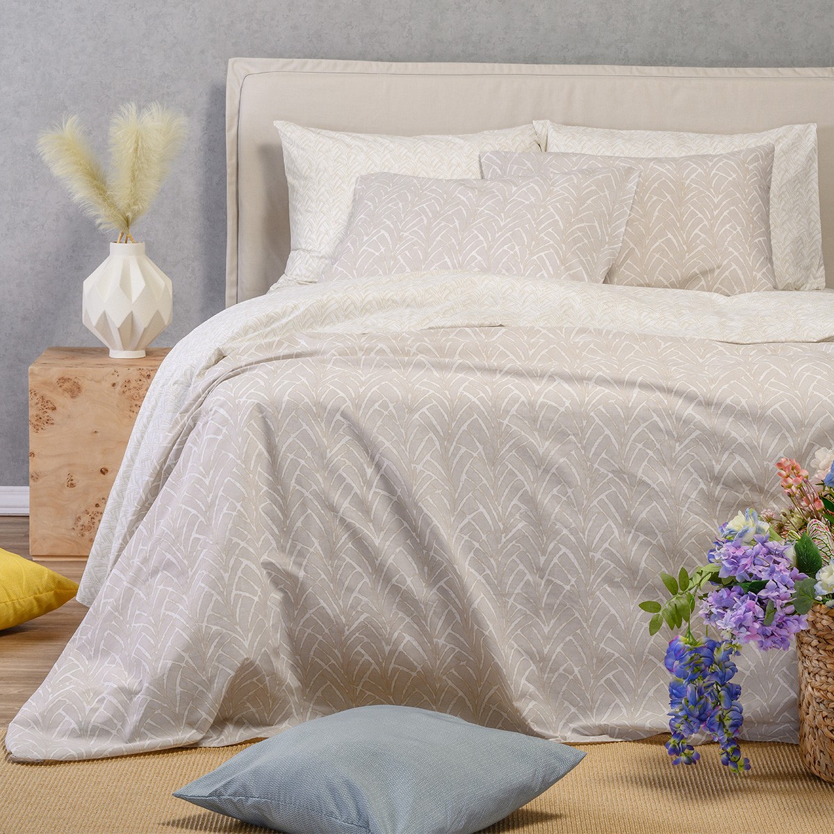 Σετ σεντονια king size coral light grey ultra line (260x270)