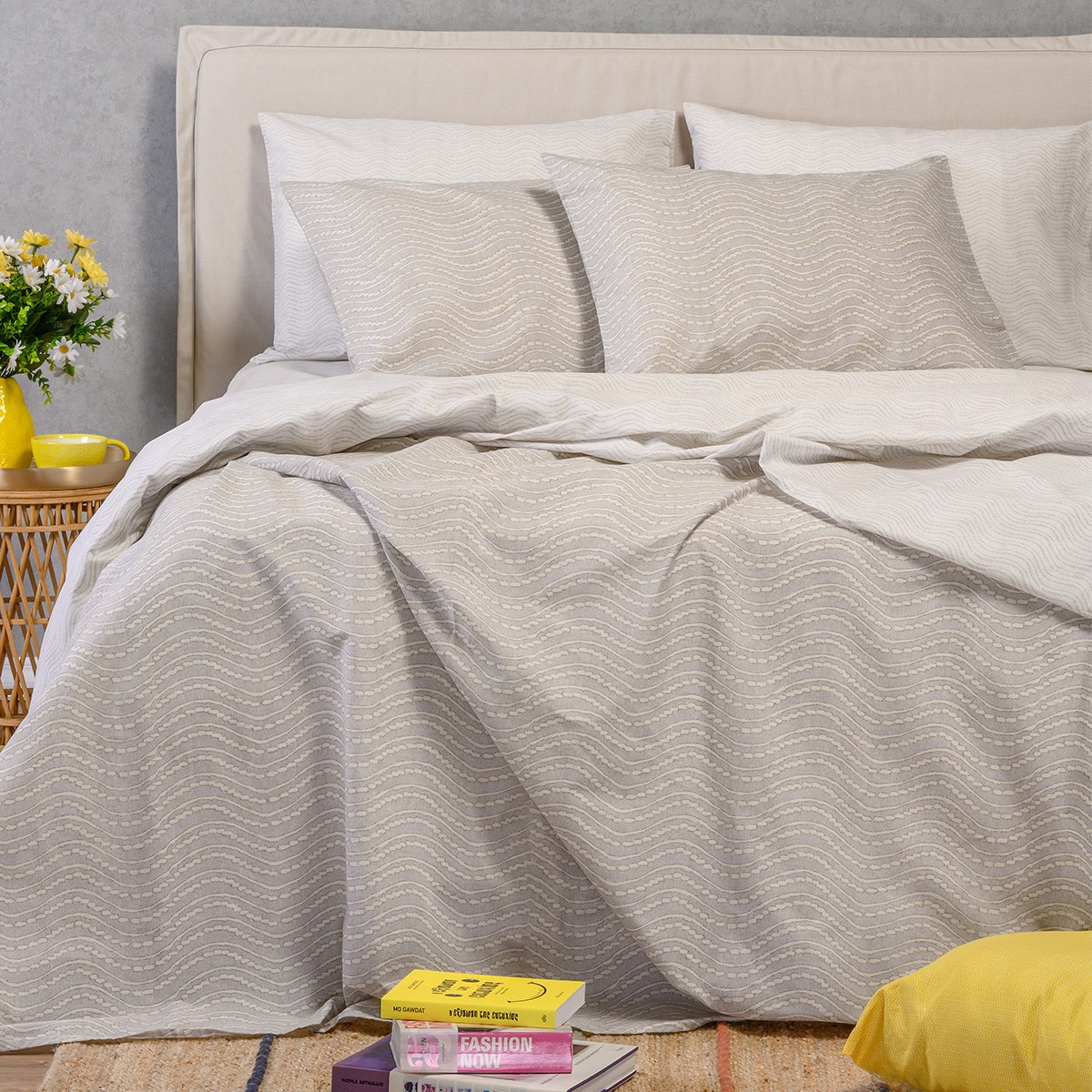 Σετ σεντονια king size (λ) maverick light grey ultra line (180χ200+32)