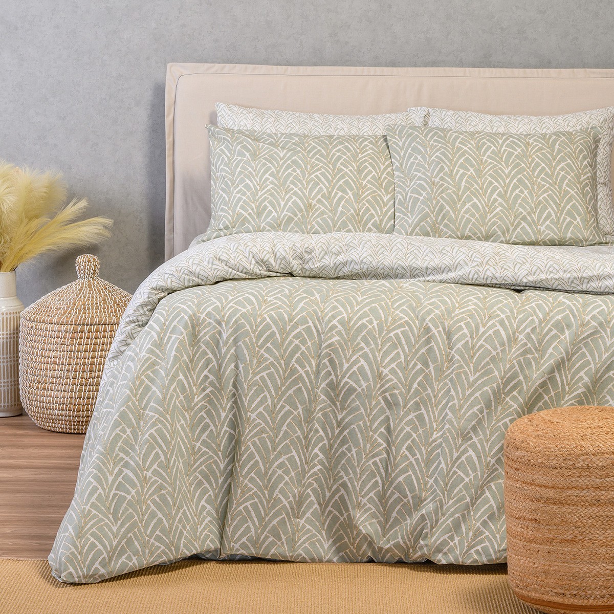 Σετ σεντονια king size (λ) coral aqua ultra line (180χ200+32)