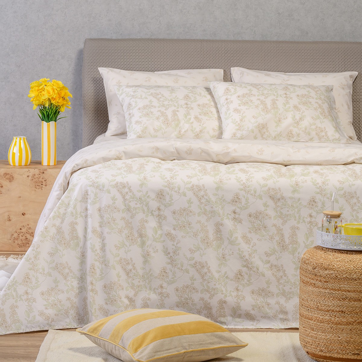 Σετ σεντονια king size rea beige casual line (260x270)