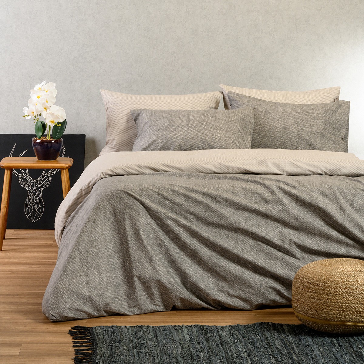 Σετ σεντονια υπερδιπλα luca grey ultra line (235x270)