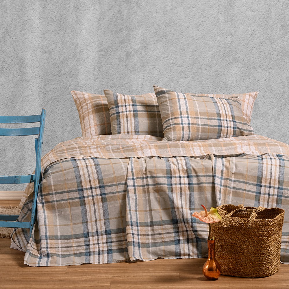 Σετ σεντονια king size (λ) 180x200+32 jonas stone blue ultra line