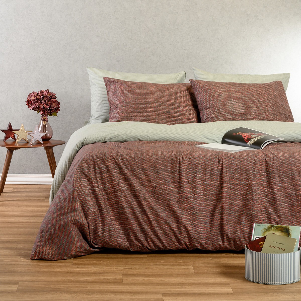Σετ σεντονια king size luca bordeaux ultra line (260x270)