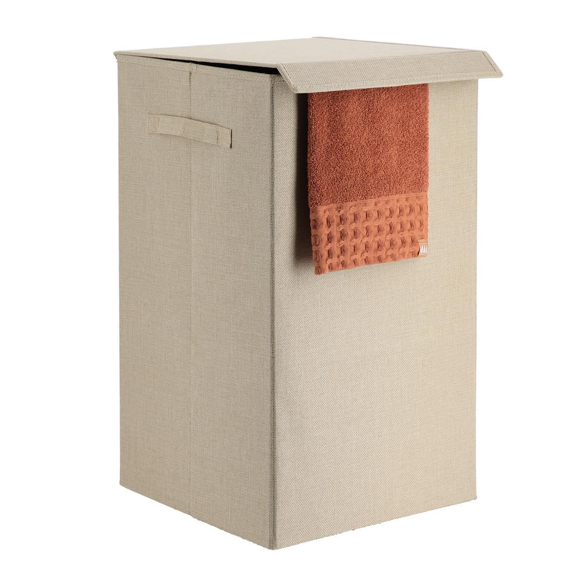 Καλάθι Απλύτων Αναδιπλούμενο από MDF Μπεζ με Υφασμάτινη Επένδυση MRShome