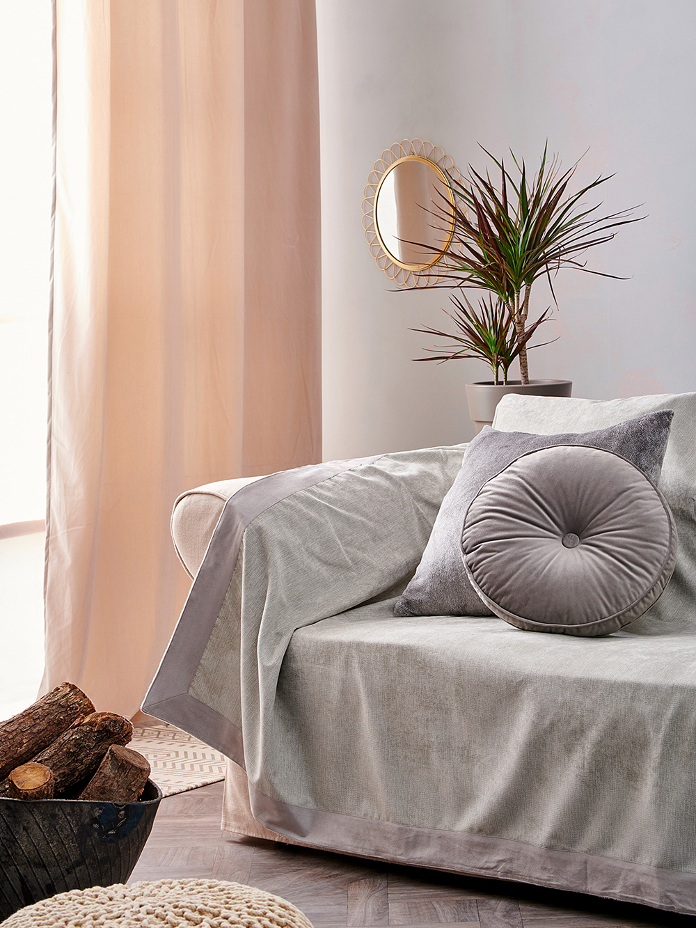 Palamaiki Ριχτάρι Διθέσιου Καναπέ BALLY GREY (180Χ240)