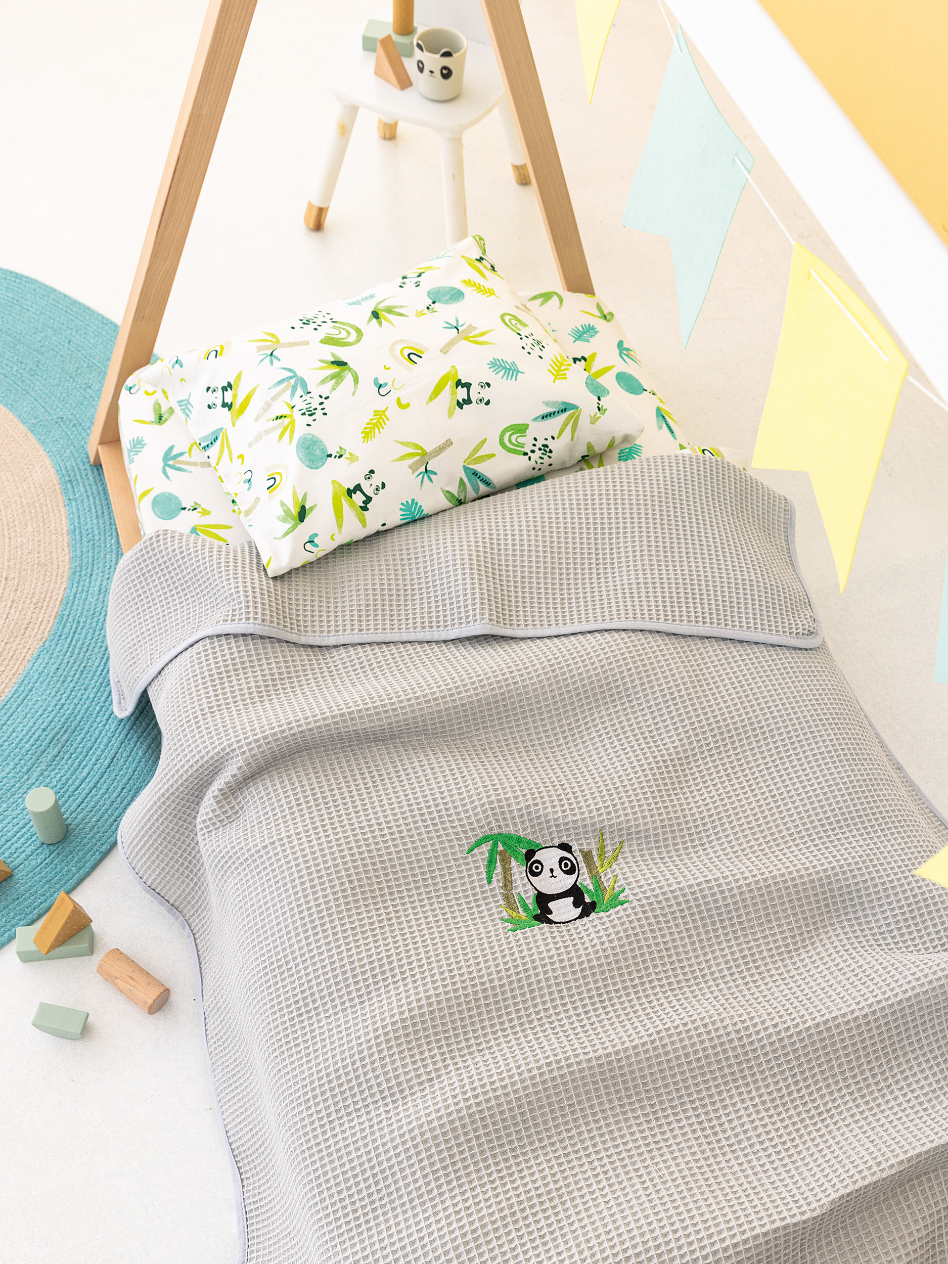 Palamaiki Κουβέρτα Πικέ Κούνιας Baby Blankets 100X150 CANDY FOG