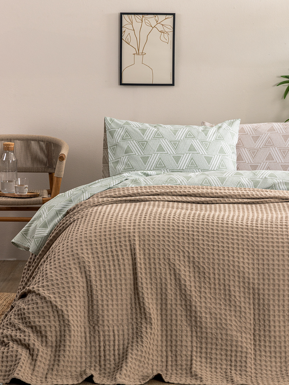 Κουβέρτα Πικέ 250x240 MARCIE BEIGE