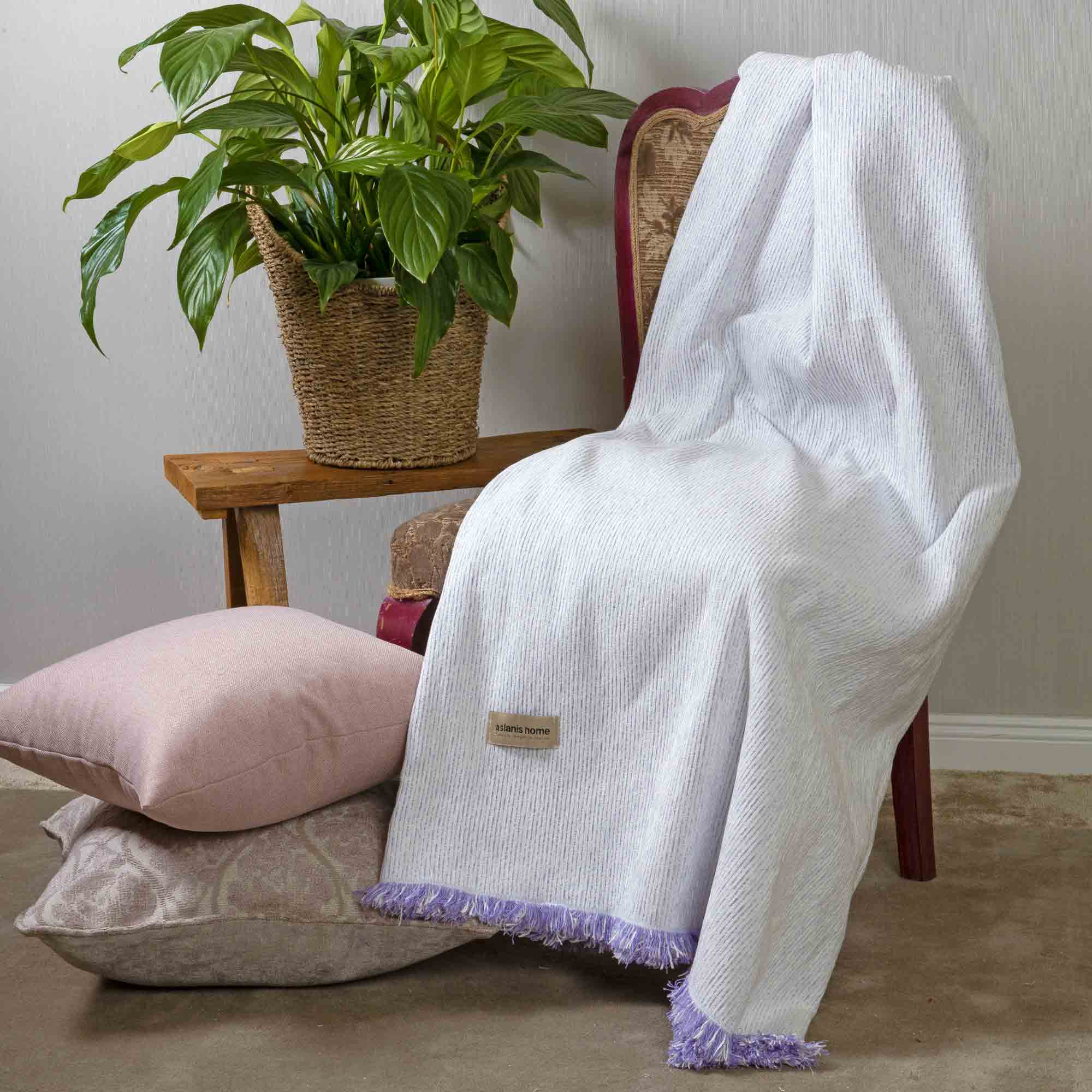 Ριχταρι τριθεσιο βαsιc sεrιεs 1 τεμ εκρου/μωβ ( ) 180χ300cμ 50%ρc/28%cοτ/22%ρεs αslανιs ηομε