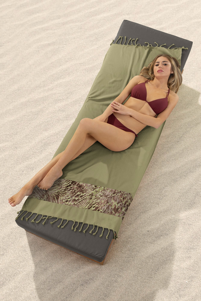 Πετσέτα θαλάσσης PESTEMAL 15 Khaki 90x170
