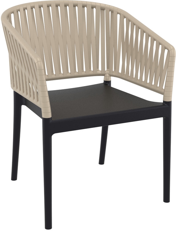 SIESTA PORTOFINO BLACK/TAUPE ΠΟΛΥΘΡΟΝΑ ΠΟΛ/ΝΙΟΥ 58X58X80εκ.