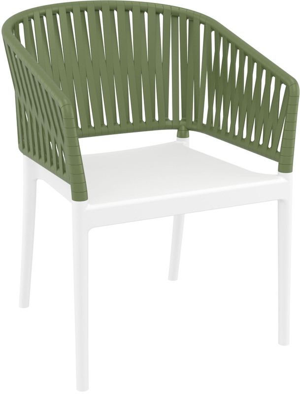 SIESTA PORTOFINO WHITE/OLIVE GREEN ΠΟΛΥΘΡΟΝΑ ΠΟΛ/ΝΙΟΥ 58X58X80εκ.