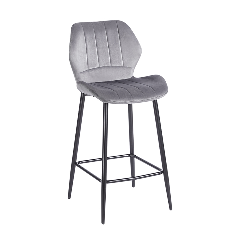 ZITA PLUS DYLAN GREY VELVET ΥΦΑΣΜΑ 65εκ. ΣΚΑΜΠΟ ΜΕΤΑΛΛΙΚΟ 46X45X65-95εκ.