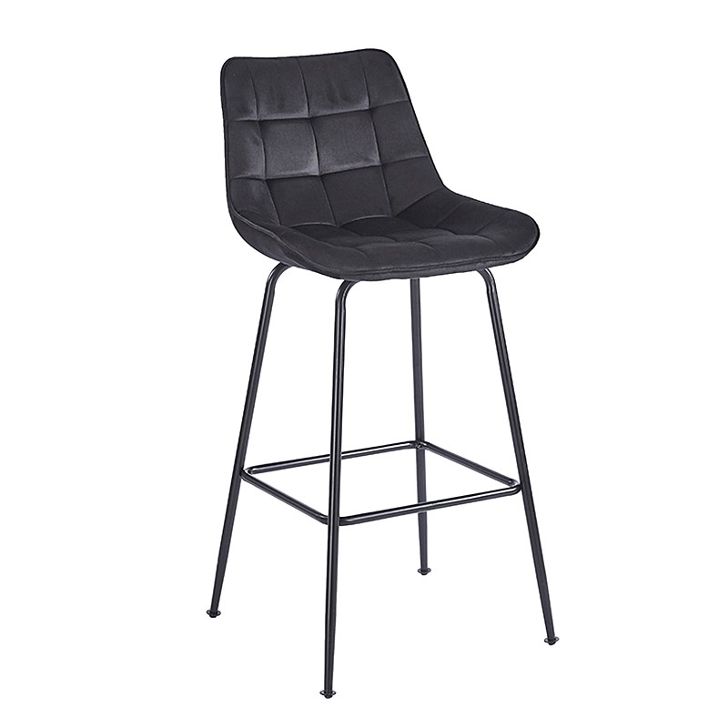ZITA PLUS ERMINA BLACK VELVET ΥΦΑΣΜΑ 75εκ. ΣΚΑΜΠΟ ΜΕΤΑΛΛΙΚΟ 49X50X75-104εκ.