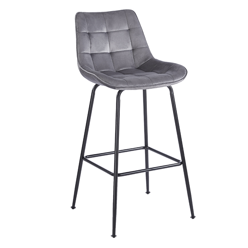 ZITA PLUS ERMINA GREY VELVET ΥΦΑΣΜΑ 75εκ. ΣΚΑΜΠΟ ΜΕΤΑΛΛΙΚΟ 49X50X75-104εκ.