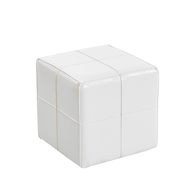 ZITA PLUS ENZO WHITE PU ΣΚΑΜΠΟ 31X31X31εκ.