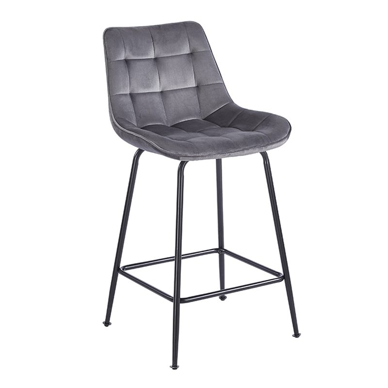 ZITA PLUS ERMINA GREY VELVET ΥΦΑΣΜΑ 64εκ. ΣΚΑΜΠΟ ΜΕΤΑΛΛΙΚΟ 49X50X64-94εκ.