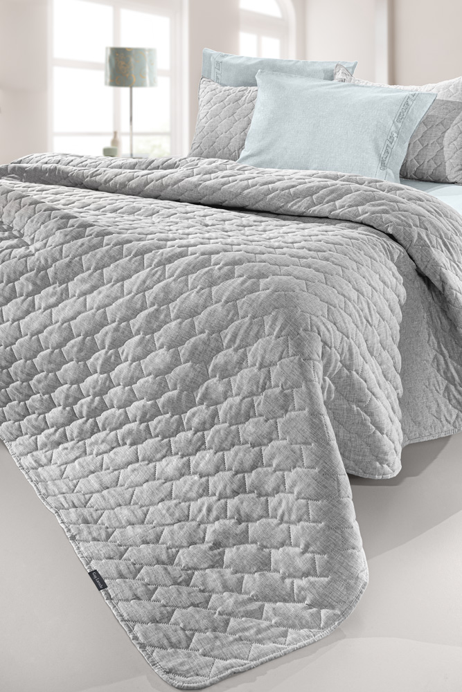 Σετ 2τμχ Κουβερλί Kiara Grey 250x240