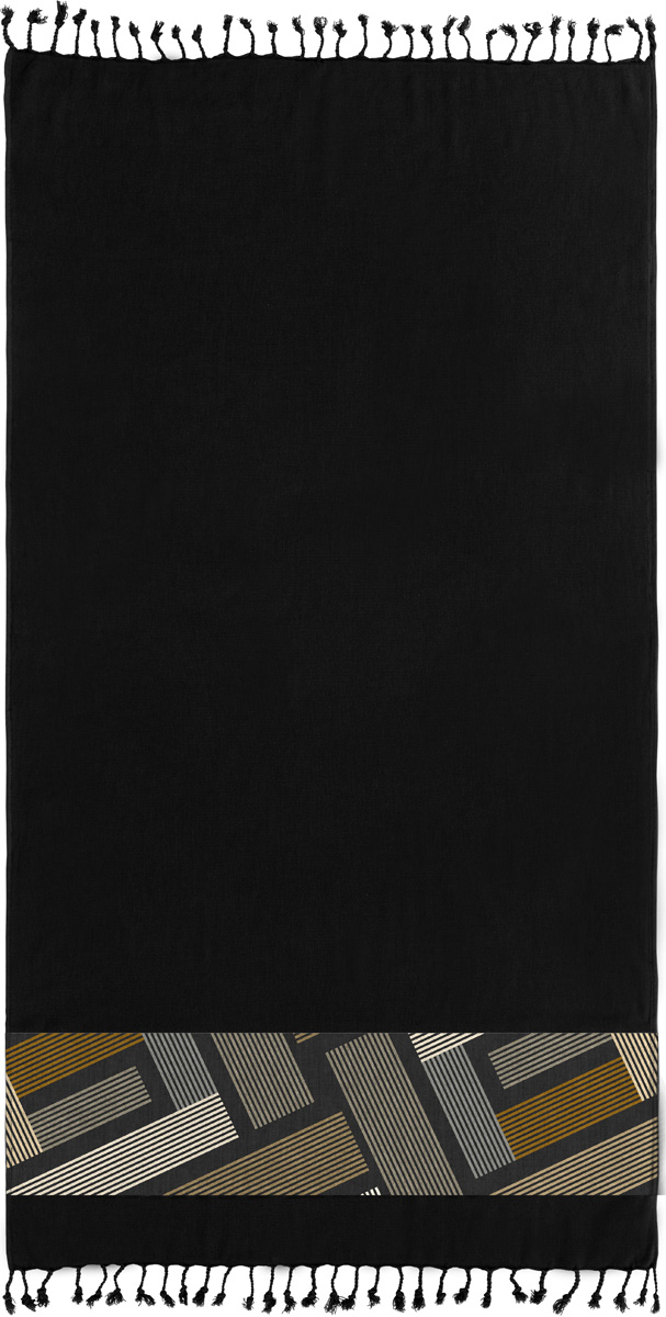 Πετσέτα Θαλάσσης - Παρεό Pestemal 26 Black 90X170
