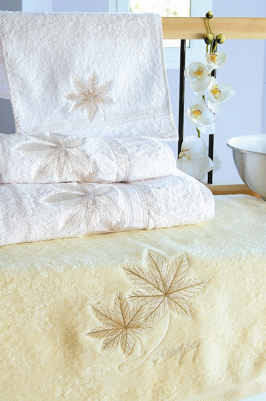 Σετ πετσέτες 3 τεμ. με κέντημα ASTYPALEA WHITE, RYTHMOS HOME